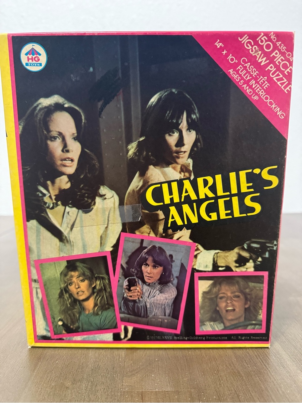 Charlie's Angels Vintage 1977 Puzzle Box - Yellow & Pink Accent
